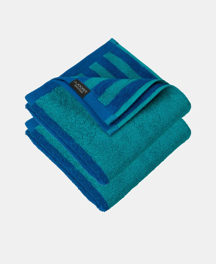 Cotton Terry Ultrasoft and Durable Striped Gym Towel - Caribbean Turquoise (Pack of 2)