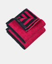 Cotton Terry Ultrasoft and Durable Striped Gym Towel - Ruby (Pack of 2)