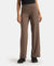 Super Combed Cotton Rich Relaxed Fit Wide Leg Pants with Zipper Pockets - Dark Khaki