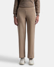 Super Combed Cotton Rich Relaxed Fit Wide Leg Pants with Zipper Pockets - Desert Taupe