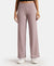 Super Combed Cotton Rich Relaxed Fit Wide Leg Pants with Zipper Pockets - Quail