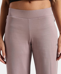 Super Combed Cotton Rich Relaxed Fit Wide Leg Pants with Zipper Pockets - Quail