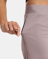 Super Combed Cotton Rich Relaxed Fit Wide Leg Pants with Zipper Pockets - Quail