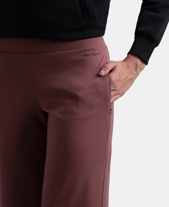 Super Combed Cotton Rich Relaxed Fit Wide Leg Pants with Zipper Pockets - Wild Ginger