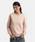 Super Combed Cotton Rich Fleece Fabric Printed Sweatshirt with Drop Shoulder Styling - Rose Dust