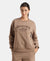 Super Combed Cotton Rich Fleece Fabric Oversized Printed Sweatshirt with StayWarm Tech - Brown Lentil