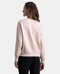 Super Combed Cotton Rich Fleece Fabric Oversized Printed Sweatshirt with StayWarm Tech - Hushed Violet