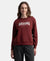Super Combed Cotton Rich Fleece Fabric Oversized Printed Sweatshirt with StayWarm Tech - Pomegranate