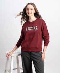 Super Combed Cotton Rich Fleece Fabric Oversized Printed Sweatshirt with StayWarm Tech - Pomegranate