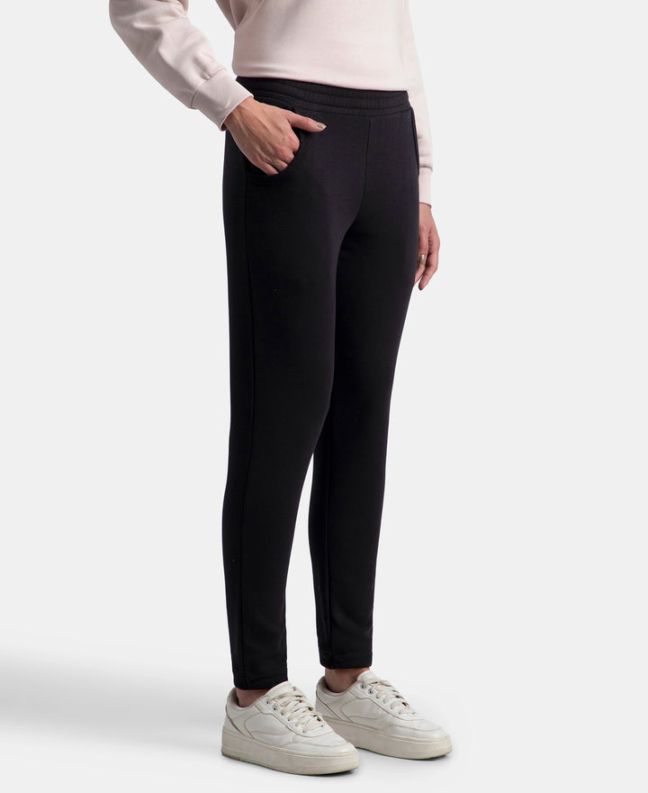 Super Combed Cotton Rich Fleece Fabric Regular Fit Joggers with StayWarm Technology - Black