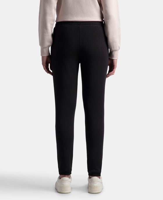 Super Combed Cotton Rich Fleece Fabric Regular Fit Joggers with StayWarm Technology - Black