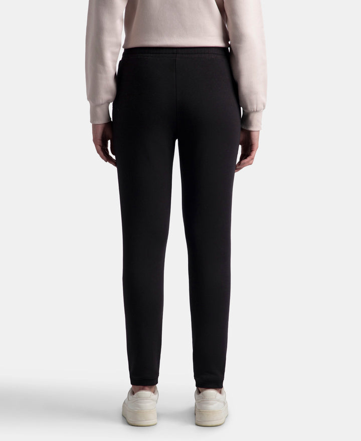 Super Combed Cotton Rich Fleece Fabric Regular Fit Joggers with StayWarm Technology - Black