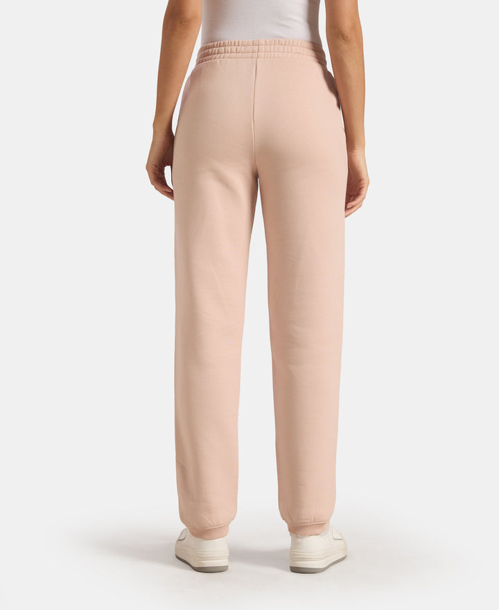 Super Combed Cotton Rich Fleece Fabric Regular Fit Joggers With Staywarm Technology - Rose Dust