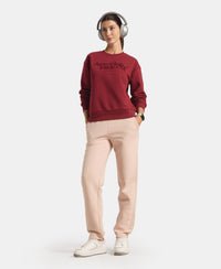Super Combed Cotton Rich Fleece Fabric Regular Fit Joggers With Staywarm Technology - Rose Dust