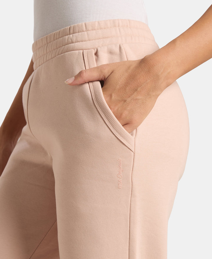 Super Combed Cotton Rich Fleece Fabric Regular Fit Joggers With Staywarm Technology - Rose Dust