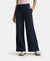 Super Combed Cotton Relaxed Fit Wide Leg Pants with StayWarm Technology - Navy