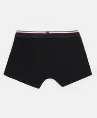 Super Combed Cotton Elastane Stretch Printed Trunk with Ultrasoft Waistband - Black & Dark Khaki (Pack of 2)