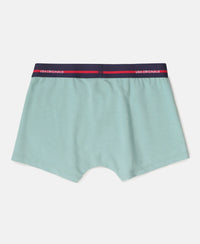 Super Combed Cotton Elastane Stretch Printed Trunk with Ultrasoft Waistband - Navy & Feldspar (Pack of 2)