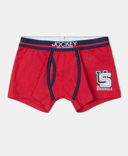 Super Combed Cotton Elastane Stretch Printed Trunk with Ultrasoft Waistband - Sleet & Chilli Pepper (Pack of 2)