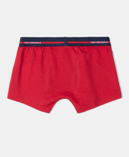 Super Combed Cotton Elastane Stretch Printed Trunk with Ultrasoft Waistband - Sleet & Chilli Pepper (Pack of 2)