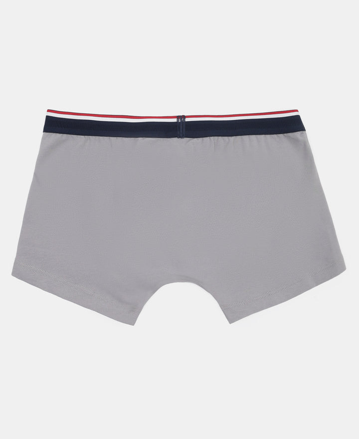 Super Combed Cotton Elastane Stretch Printed Trunk with Ultrasoft Waistband - Stellar & Navy (Pack of 2)