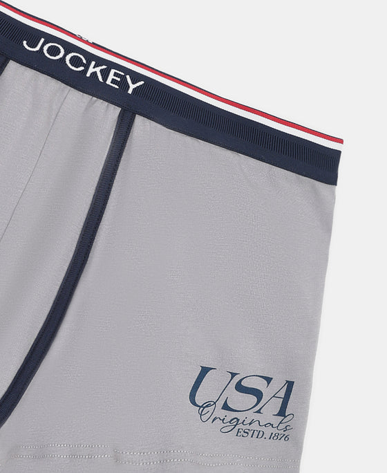 Super Combed Cotton Elastane Stretch Printed Trunk with Ultrasoft Waistband - Stellar & Navy (Pack of 2)