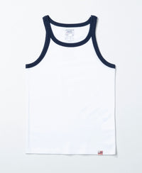 Super Combed Cotton Printed Round Neck Sleeveless Vest - Vallarta Blue & White (Pack of 2)