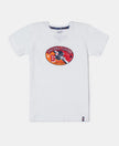 Boy's Super Combed Cotton Graphic Printed Half Sleeve T-Shirt - White Printed