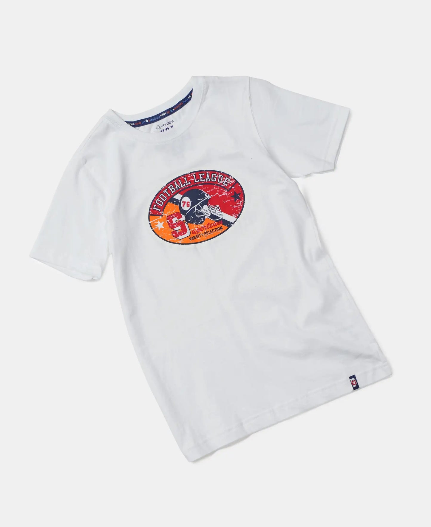 Super Combed Cotton Graphic Printed Half Sleeve T-Shirt - White Printed