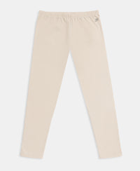 Girl's Super Combed Cotton Elastane Stretch Printed Leggings - French Oak