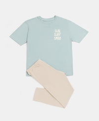 Girl's Super Combed Cotton Elastane Stretch Printed Leggings - French Oak