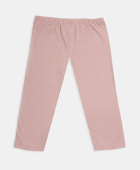 Girl's Super Combed Cotton Elastane Stretch Printed Leggings - Wood Rose