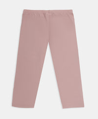 Girl's Super Combed Cotton Elastane Stretch Printed Leggings - Wood Rose