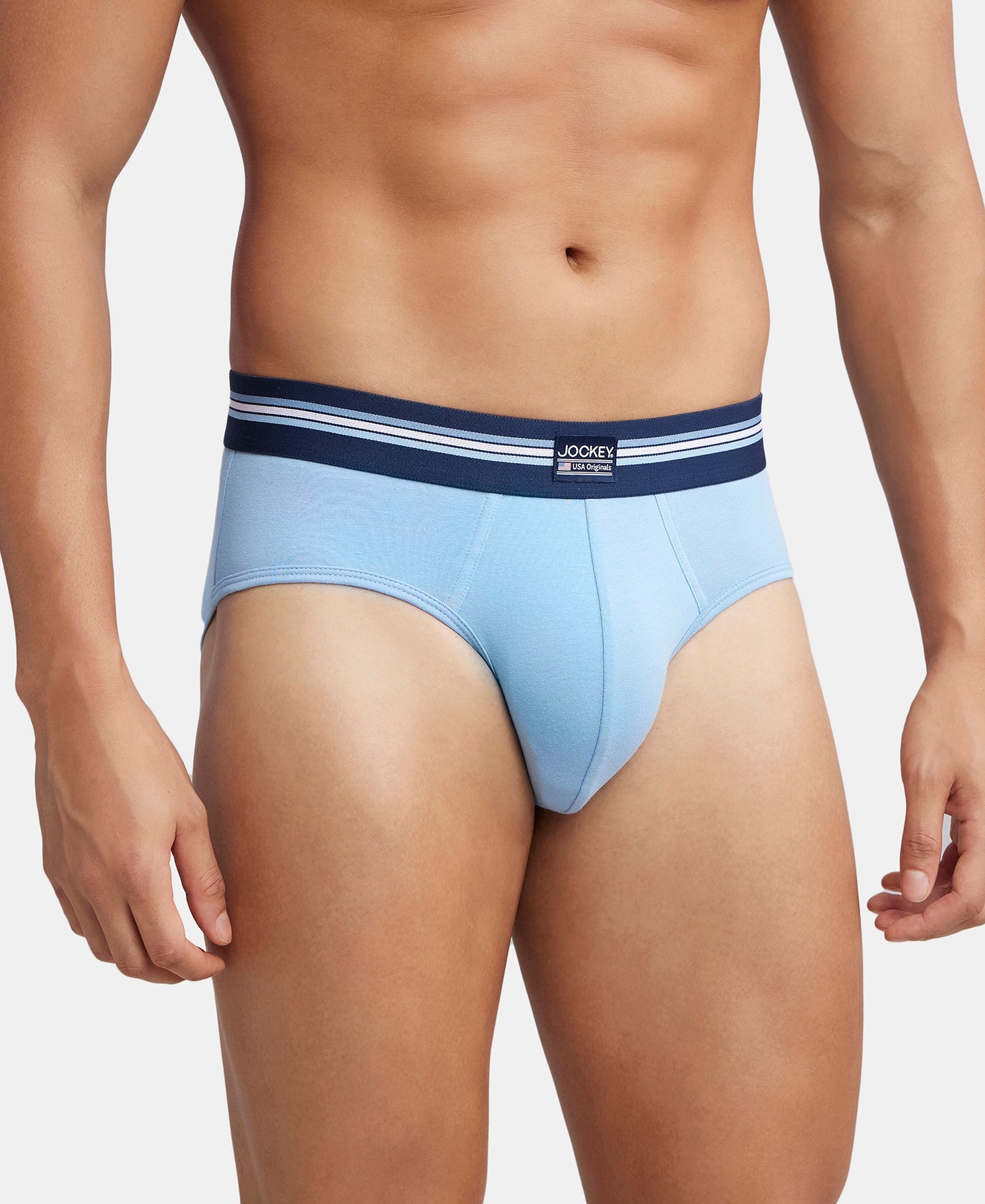 Super Combed Cotton Elastane Stretch Printed Brief with Ultrasoft Waistband - Dusk Blue Print (Pack of 2)