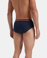 Super Combed Cotton Elastane Stretch Printed Brief with Ultrasoft Waistband - Navy Print (Pack of 2)