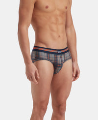 Super Combed Cotton Elastane Stretch Printed Brief with Ultrasoft Waistband - Navy Print (Pack of 2)