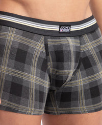 Super Combed Cotton Elastane Stretch Printed Trunk with Ultrasoft Waistband - Black print (Pack of 2)
