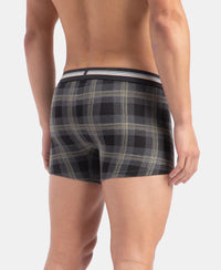 Super Combed Cotton Elastane Stretch Printed Trunk with Ultrasoft Waistband - Black print (Pack of 2)