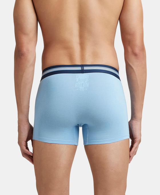 Super Combed Cotton Elastane Stretch Printed Trunk with Ultrasoft Waistband - Dusk Blue Print (Pack of 2)