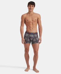 Super Combed Cotton Elastane Stretch Printed Trunk with Ultrasoft Waistband - Navy Print (Pack of 2)