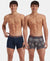 Super Combed Cotton Elastane Stretch Printed Trunk with Ultrasoft Waistband - Navy Print (Pack of 2)