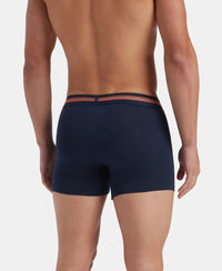 Super Combed Cotton Elastane Stretch Printed Trunk with Ultrasoft Waistband - Navy Print (Pack of 2)