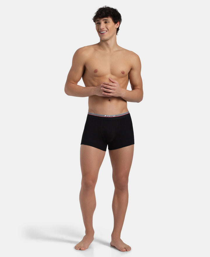 Super Combed Cotton Rib Trunk with Ultrasoft Waistband - New Black