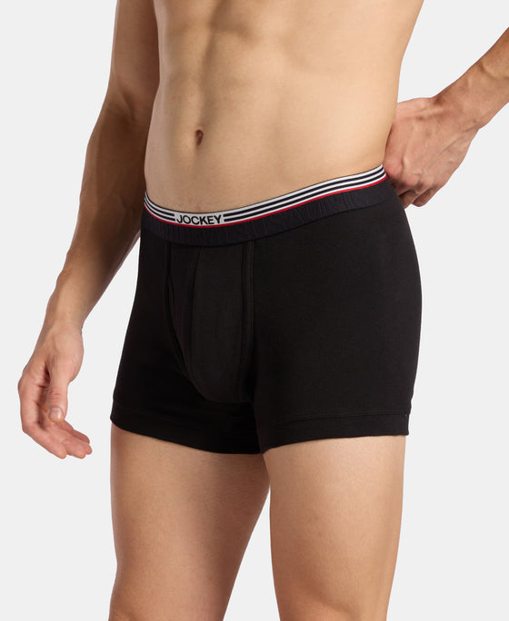 Super Combed Cotton Rib Trunk with Ultrasoft Waistband - Black