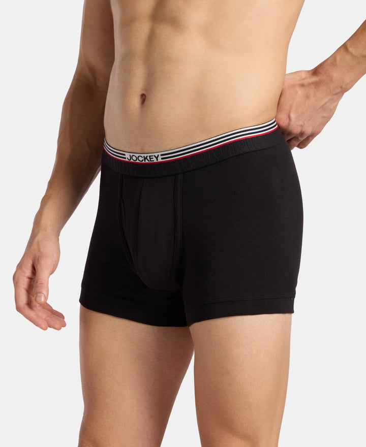 Super Combed Cotton Rib Trunk with Ultrasoft Waistband - Black