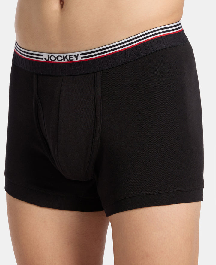 Super Combed Cotton Rib Trunk with Ultrasoft Waistband - Black