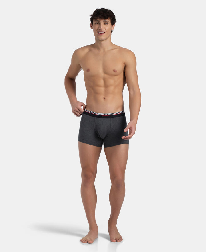 Super Combed Cotton Rib Trunk with Ultrasoft Waistband - New Charcoal Melange