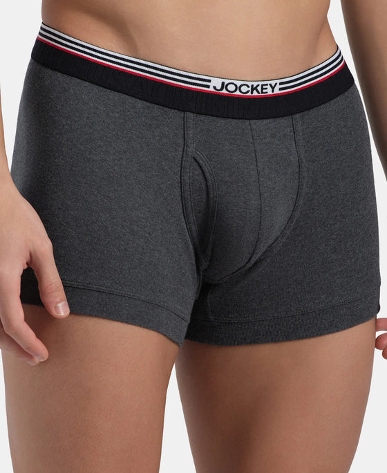 Super Combed Cotton Rib Trunk with Ultrasoft Waistband - New Charcoal Melange