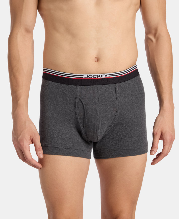 Super Combed Cotton Rib Trunk with Ultrasoft Waistband - Charcoal Melange