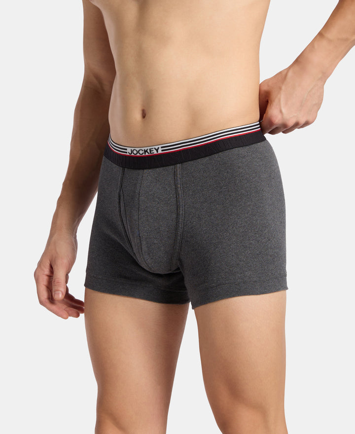 Super Combed Cotton Rib Trunk with Ultrasoft Waistband - Charcoal Melange
